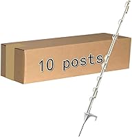 Vista 10 de Poste de Valla Step-in (Paquete de 50), 42 Pulgadas, con 12 Lengüetas para Sujetar Alambre y Cinta, Blanco