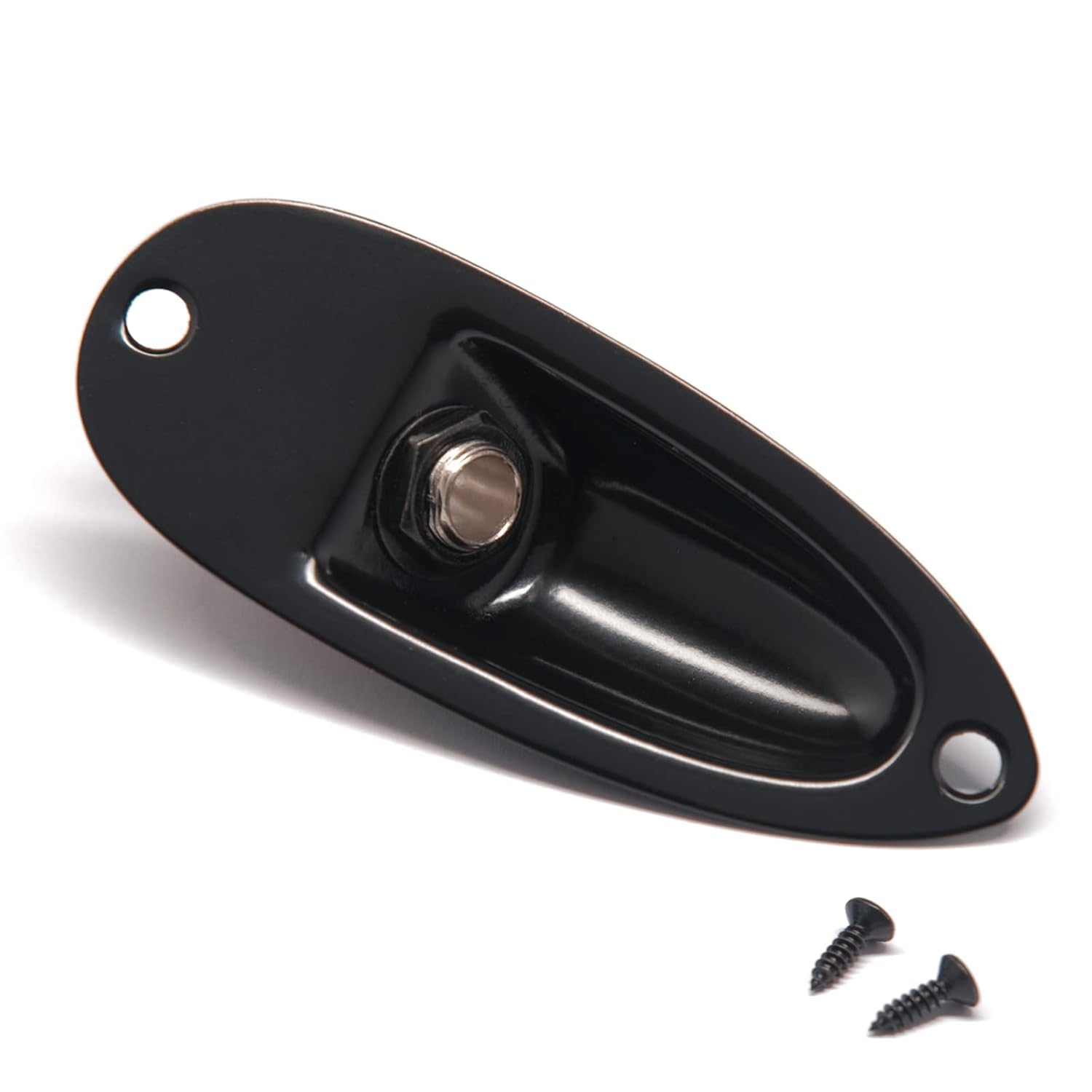 Guitar Input Jack Socket Plate, Boat Style, Loaded Output, Mono, Black, for Fender Stratocaster Strat St Electric Guitar-image-36