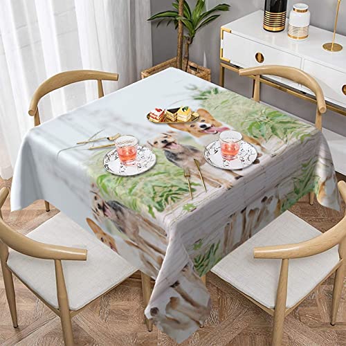 Nappe carrée lavable résistante à l'eau motif chien rigolo pour restaurant et mariage