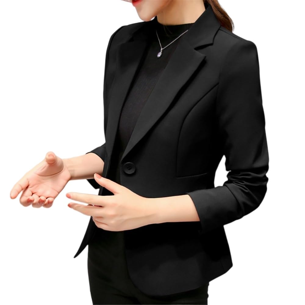 Blazer Donna,Giacca da Completo da Donna a Maniche Lunghe, Cappotto Corto Slim, Blazer da Ufficio per Donna