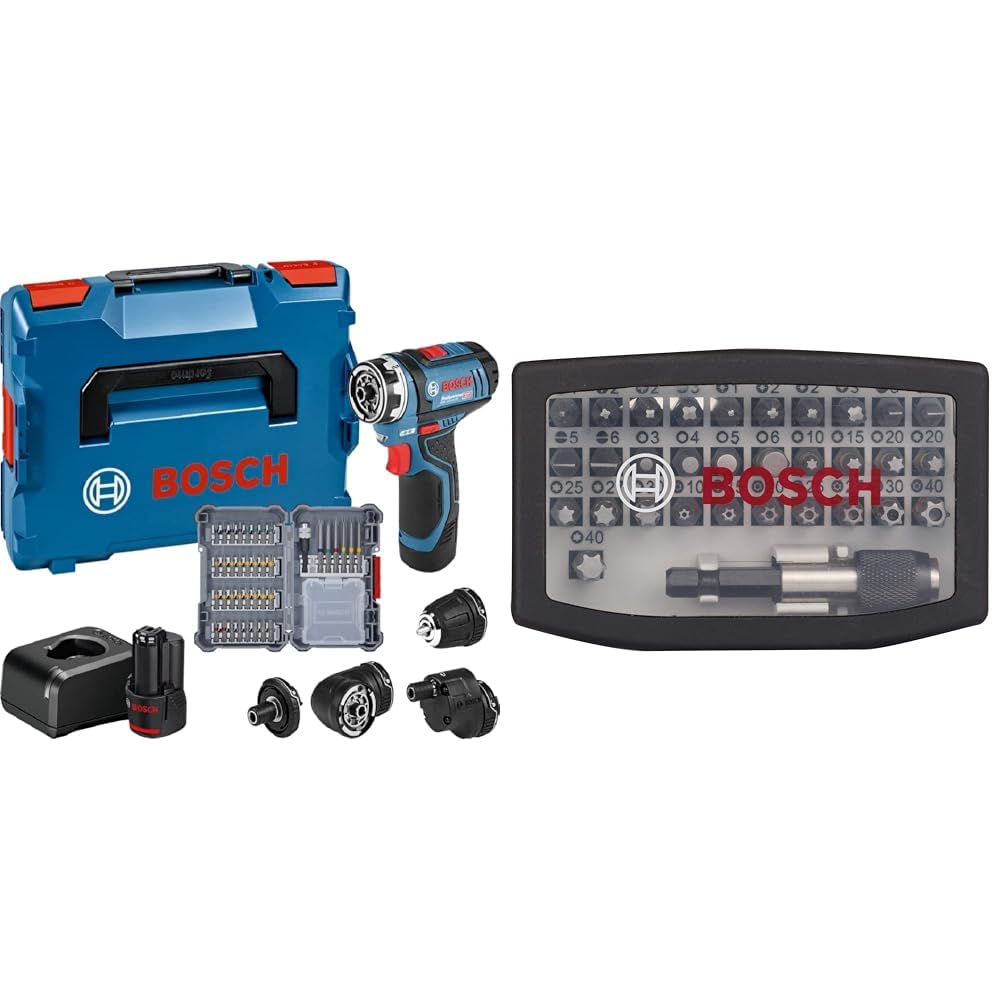 Perceuse GSR 12V-15 FC Bosch compacte en coffret complet noir avec ses accessoires de vissage