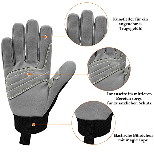 Intra-FIT Kletterhandschuhe Fingerhandschuhe Kunstleder Arbeitshandschuhe Abriebschutz Kletter-Sporthandschuhe Seilhandschuhe für Abseilen, Bergsteigen, Abenteuer, Outdoor-Sport,Rettung