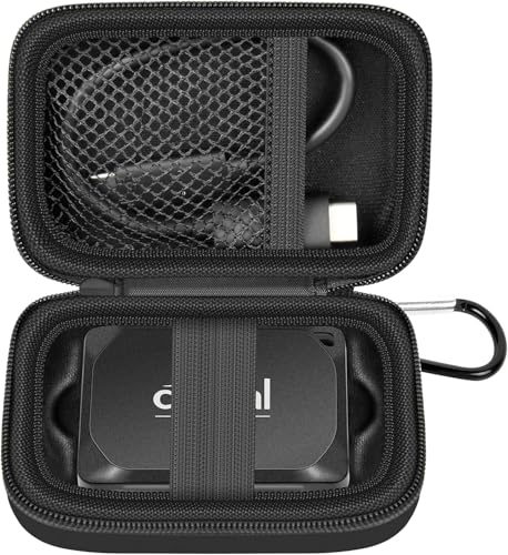 Image of ANKHOH Carrying Hard Drive Case Compatible With Crucial X10 / X9 Pro 4TB / 2TB / 1TB Portable SSD, External Solid State Drive Hard Storage Holder Bag Fits For USB-C Cable (Box Only), Black
