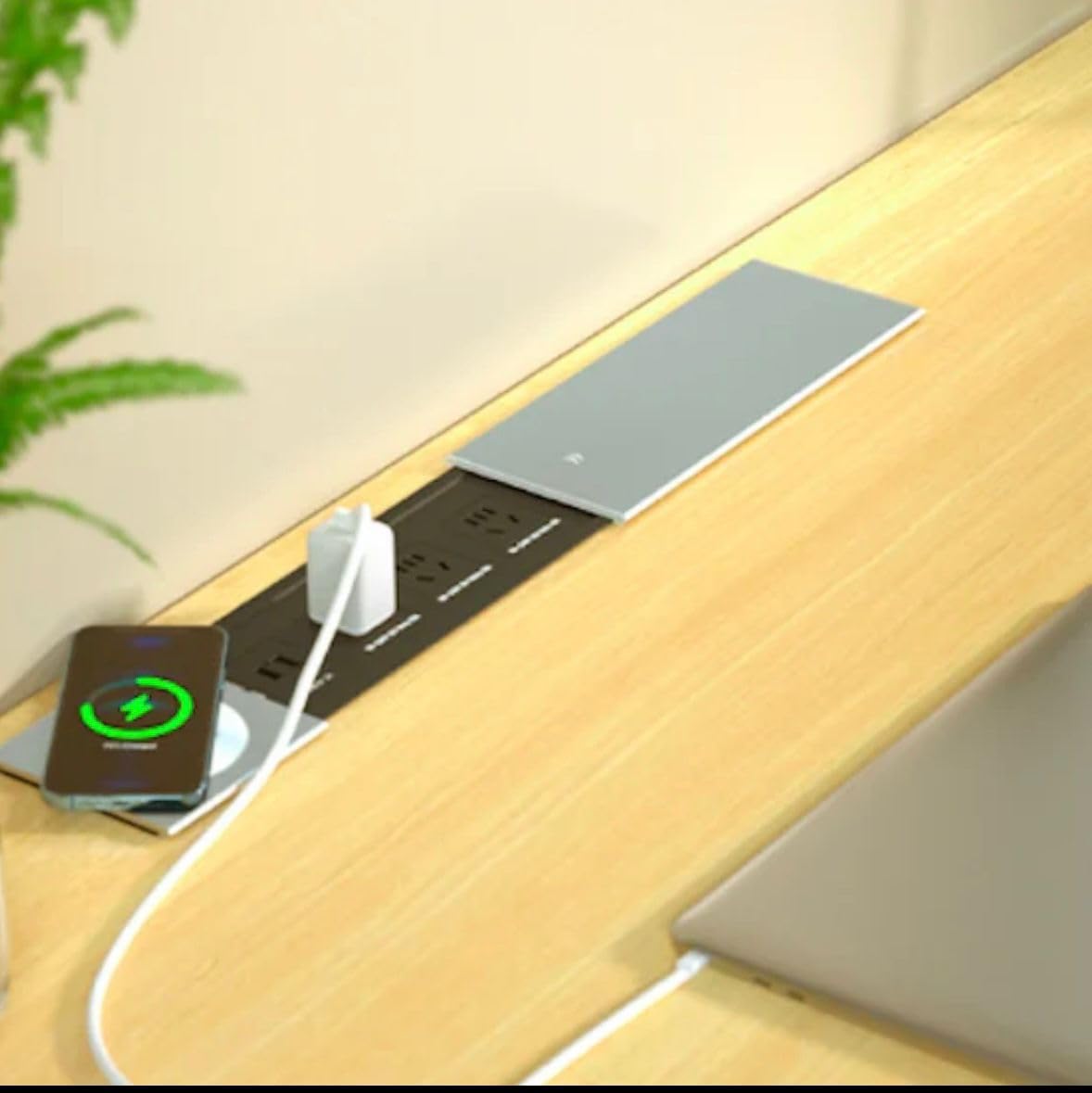 Audiovan Slider Fast Charger Wireless Electric Conference Table, Wireless Charger Compatible All Qi- Enabled Device Box with LAN Cat 5E Connector & 2 Power Socket 10 Amp & HDMI Port (Silver AVT-006) (B09ZKTZNDS) Amazon Price History, Amazon Price Tracker