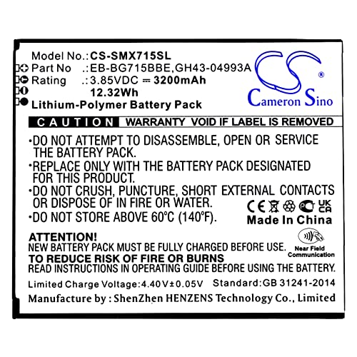 DAWBELL DAWBELL Replacement Battery for S'a'msung SM-G715,SM-G715U,SM-G715FN/DS Part NO EB-BG715BBE,GH43-04993A (3200mAh/12.32Wh)