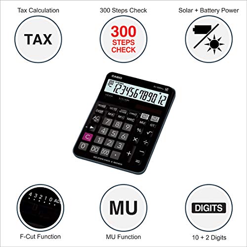 Casio DJ-120D Plus 300 Steps Check and Correct Desktop Calculator with Bigger Screen/Keys (12 Digit) - Image 3