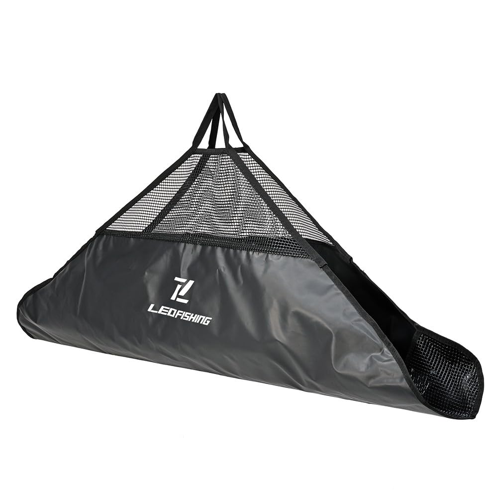 Fisch-Landmatte Angler, 120 cm, PVC-Abhakmatte mit digitaler Abhakmatte für Waagenschutz, reisefreundliche Wiegetasche, Schwarz (1 Stück)