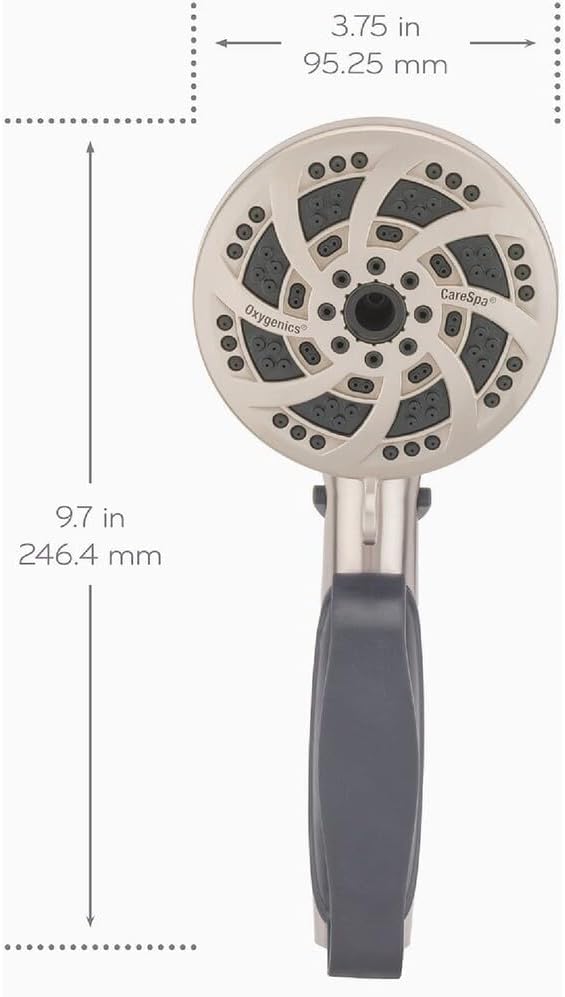 Oxygenics CareSpa Brushed Nickel Handheld Shower Head 1.8-GPM (6.8-LPM)