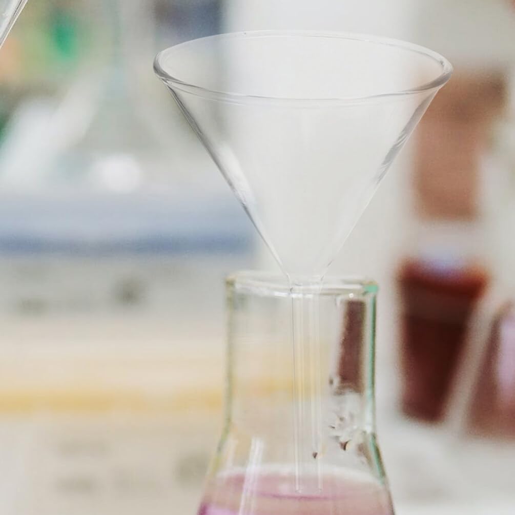 Gatuida 8 Piezas Embudo De Vidrio Transparente Para Laboratorio Unidades Embudo De Filtración Científico Para Experimentos Materiales De Laboratorio