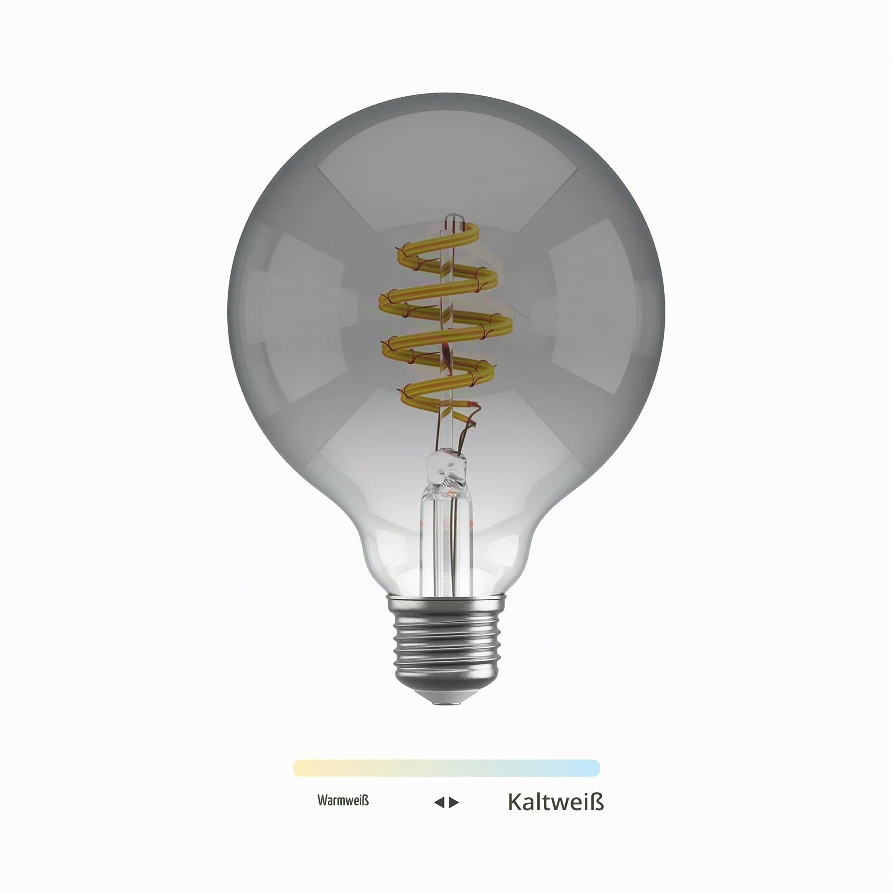 Hombli Glühbirne, G95 E27 LED WLAN, 800 Lumen, dimmbar, vintage, Smokey