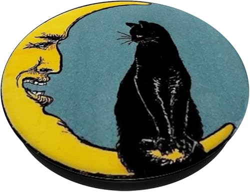 Miniatura 2 de PopSockets Grip and Stand para teléfonos y tabletas con diseño de gato y luna