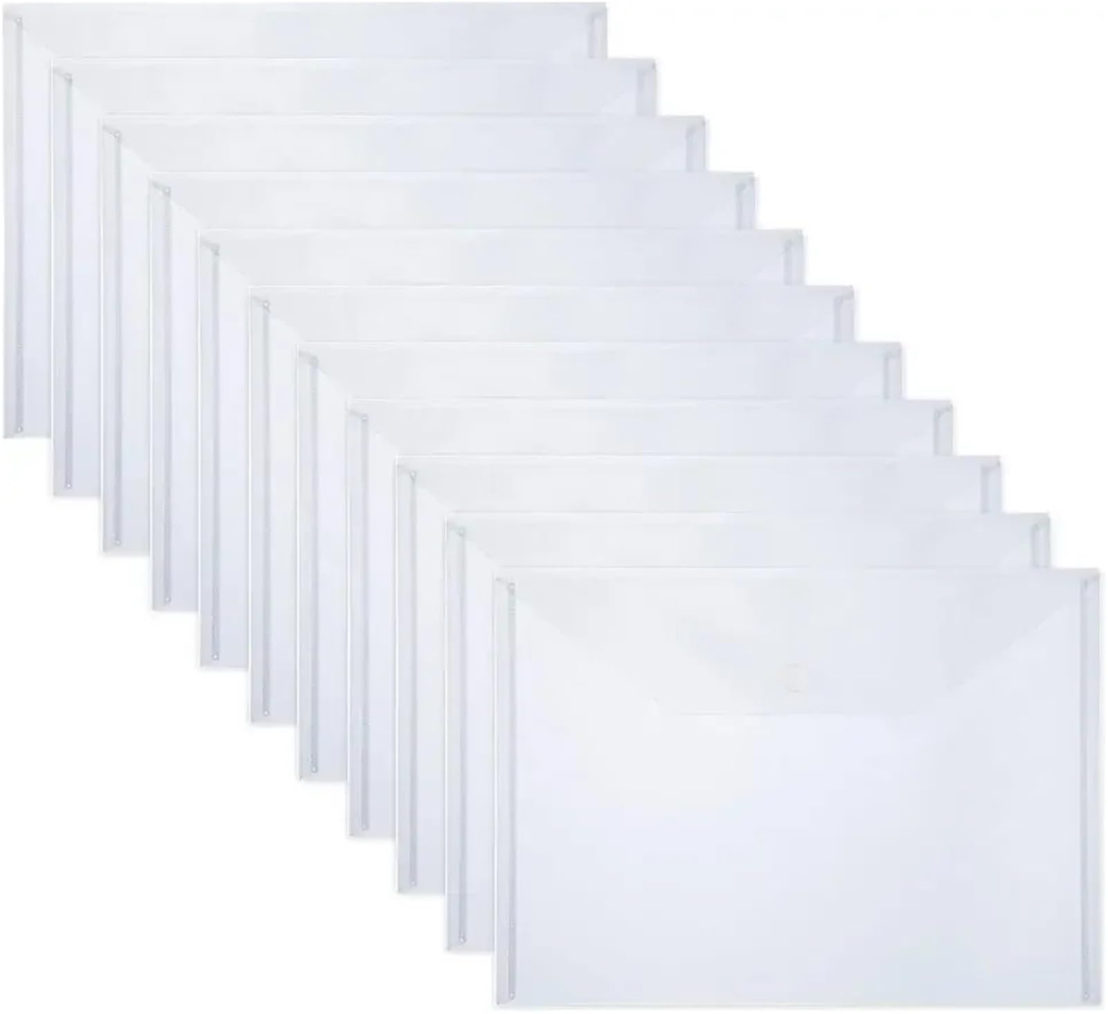 Przezroczysty folder z tworzywa sztucznego, 20 sztuk wielokolorowych plastikowych teczek na dokumenty A4, kopert i przezroczystych zamykanych zatrzask(Mixed)