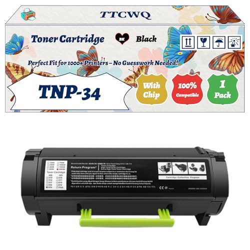 Image of TTCWQ Compatible for Konica Minolta TNP-34 Toner Cartridge Work for Konica Minolta BizHub 4700P Printers, with Chip, High Yield 30000 Pages, High-Definition Printing (1 Pack Black)