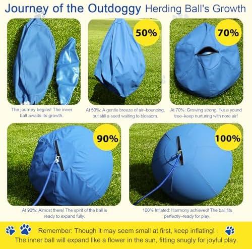 Herding Ball for Dogs 18 Inch - Dual-Layer Heavy Duty Herding Ball for Australian Shepherds, Border Collies & Corgis | Outdoor Herding Toy for Small/Medium Dogs - Backyard Training and Play - 3
