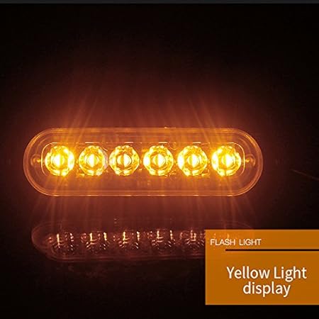Amazon Co Jp Raifu 車点滅ライト 救急車警察ライト 消防士ストロボ警告灯 6led 12v 24v 18w 2pcs Set 12v 24v 18w フルイエロー ホーム キッチン