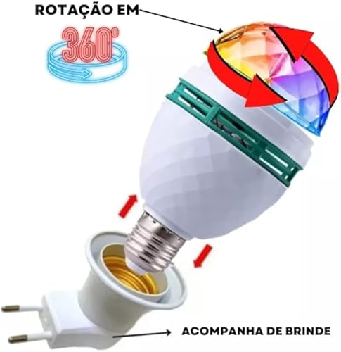 Lampada Bola Maluca Globo De Luz Giratoria Festa Boate Premiun