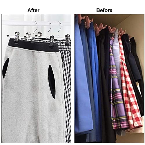 Northern Brothers Pants Hangers With Clips 20 Pack, Adjustable Skirt Hangers For Women Metal Pants Hangers For Jeans #TOP5