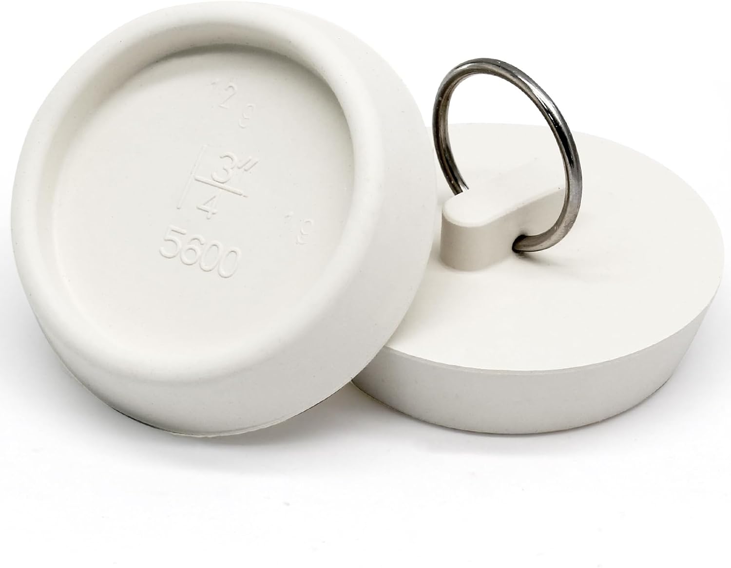 2 PCS 1-1/2 Inch to 1-5/8 Inch Rubber Drain Stopper with Hanging Ring, White Tub Drain Stopper, Sink Stopper Drain Plug, Rubber Sink Plug for Bathroom, Bathtub, Sewers and Kitchen
