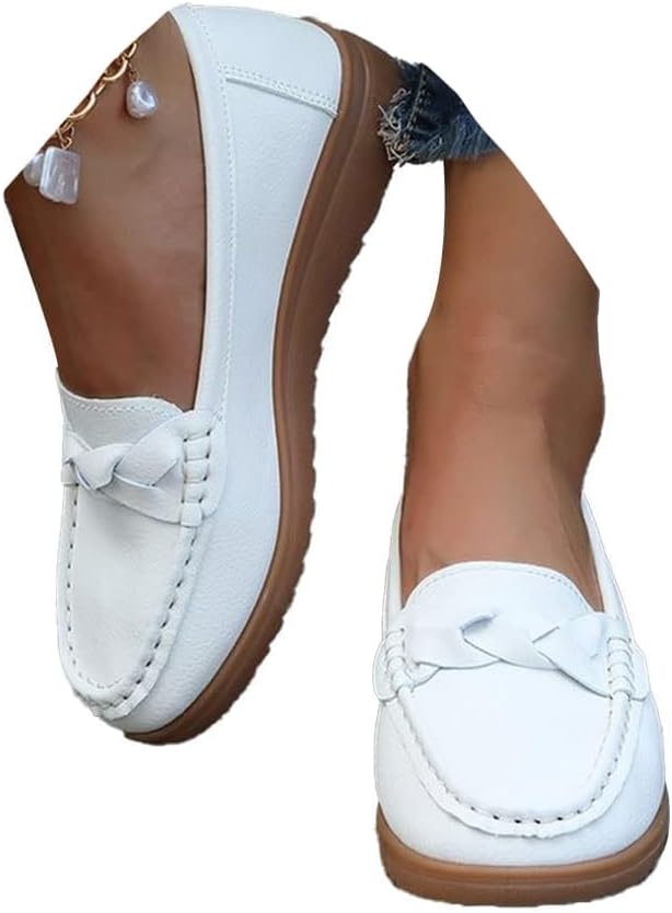 Womens Loafers Moccasin Flat Shoes Slip On Slippers