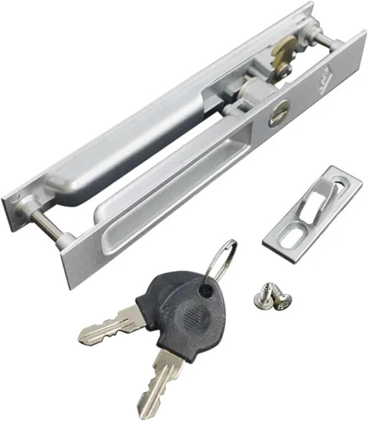 Zinc Alloy 90 Type Aluminum Door Lock Hook Double-Sided Buckle with Key 1Pcs