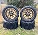 12 Inch Matte Bronze Golf Cart Wheels & Tires Set of 4, 20x10-12 All Terrain Tires, DOT Certified Golf Cart Wheels Compatible with EZGO, Club Car, YMH