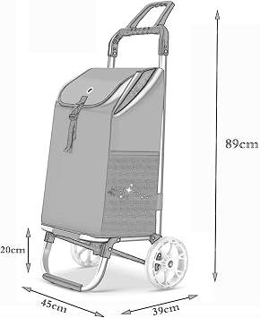 Multifunctional shopping cart Kitchen storage utility cart Shopping cart Folding portable climbing cart Grocery shopping cart Luggage trailer Elderly assisted walking cart (Color : Brown)