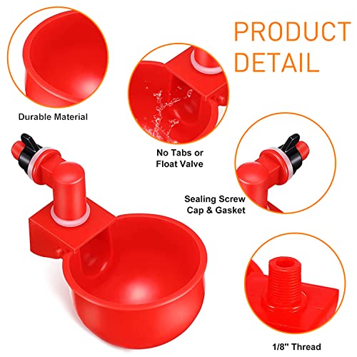 Chicken Water Cups Chicken Water Feeder, 6Pcs Automatic Filling Waterer Poultry Drinking Bowl Chicken Feeder Cup For Chicken Duck Rabbit #TOP2