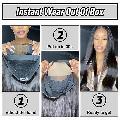 Image of Wear and Go Glueless Wig Human Hair Upgraded Body Wave, 6x4 Glueless Wigs Pre-Plucked Pre-Cut HD Lace Ready to Wear, 180% Density No Glue Lace Front Closure Wigs for Women 26 inch