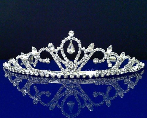 SparklyCrystal Bridal Wedding Prom Tiara With Teardrop Crystal 44468