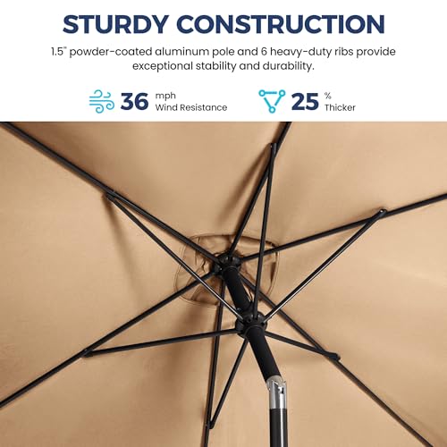 image for Kiss the Water 10' x 6.5' Patio Umbrella, Rectangular Patio Umbrella, 