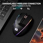 Redragon M991 Wireless Gaming Mouse, 26000 DPI 3-Mode Gamer Mice w/Rapid Fire Key, 9 Macro Buttons, Powerful Capacity and RGB Backlight for PC/Mac/Laptop, Black - Image 3