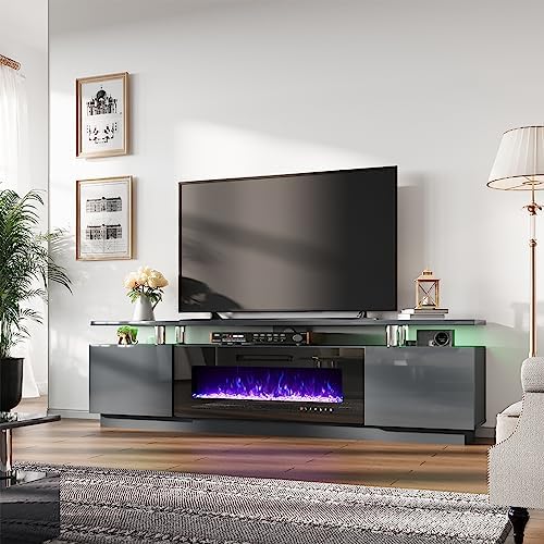 Tv Console Bestier 70 In. Black Marble TV Stand With Electric Fireplace Fits TV Up To 75 In. Entertainment Center With Cabinet USTHDCZUS L101618FP BLKMBT M The Home Depot 40 Inch Smart Tv