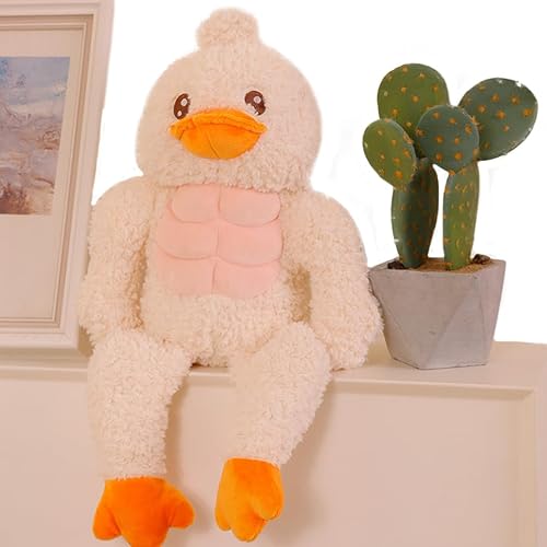 ELAINREN Cuddly Muscle Duck Plush Pillow/17.7''