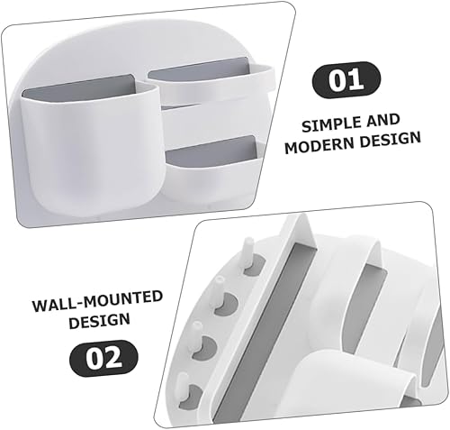 Miniatura 6 de Estantes flotantes negros para almacenamiento de baño, organizador de condimentos, Pp, color blanco, estante de almacenamiento de pared HIPS