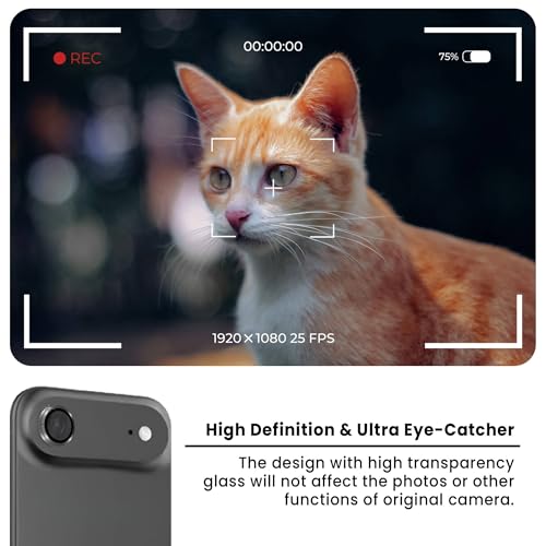 Image of ArmourPro Premium Camera Lens Protector Tempered Glass Compatible For iPhone Air Tough HD Individual Aluminum Alloy Rings 9H Camera Cover, Scratch-Resistant,Camera Lens Protection| Black