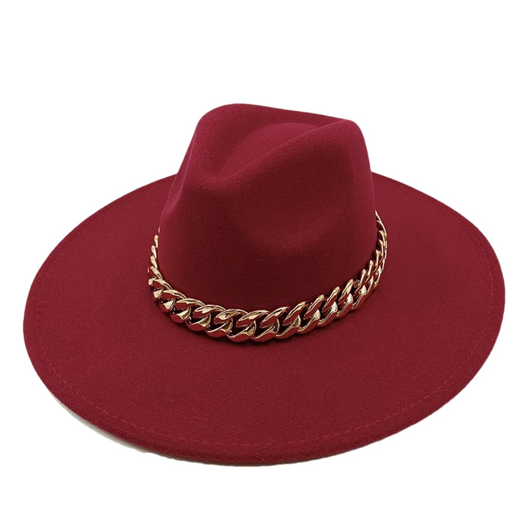 Cappello Fedora da donna, a tesa larga, in feltro, stile jazz