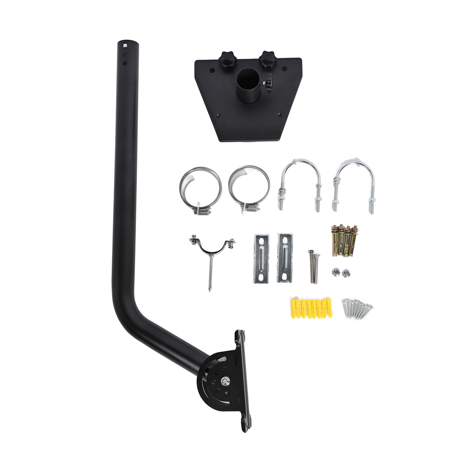 Adaptador de antena para mástil de antena de 360° y soporte de pared para techo en forma de J de 160 ° para el hogar y la escuela