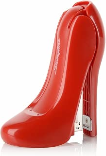 swingline grampeador, grampeador de salto alto, acess&oacute;rios de mesa divertidos, decora&ccedil;&atilde;o de mesa novidade, capacidade de 20 folhas, pl&aacute;stico, vermelho (70972)