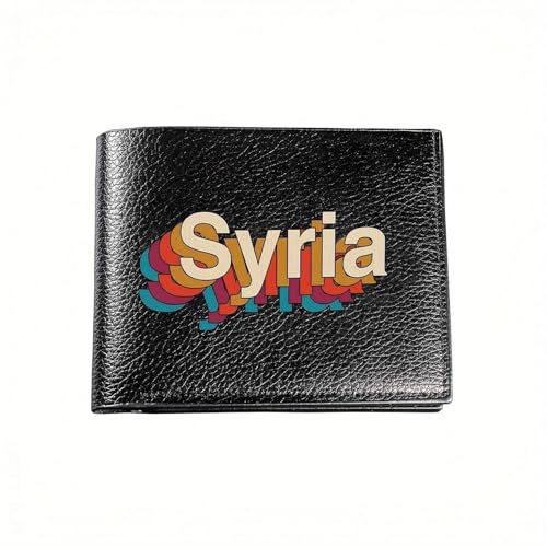 Portefeuille Syrie rétro imprimé graphique pour homme décontracté