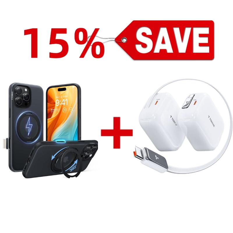 TORRAS FlexLine 67W Dual-Port USB C Charger Block & Magnetic Case — Buy Together to Save 15%