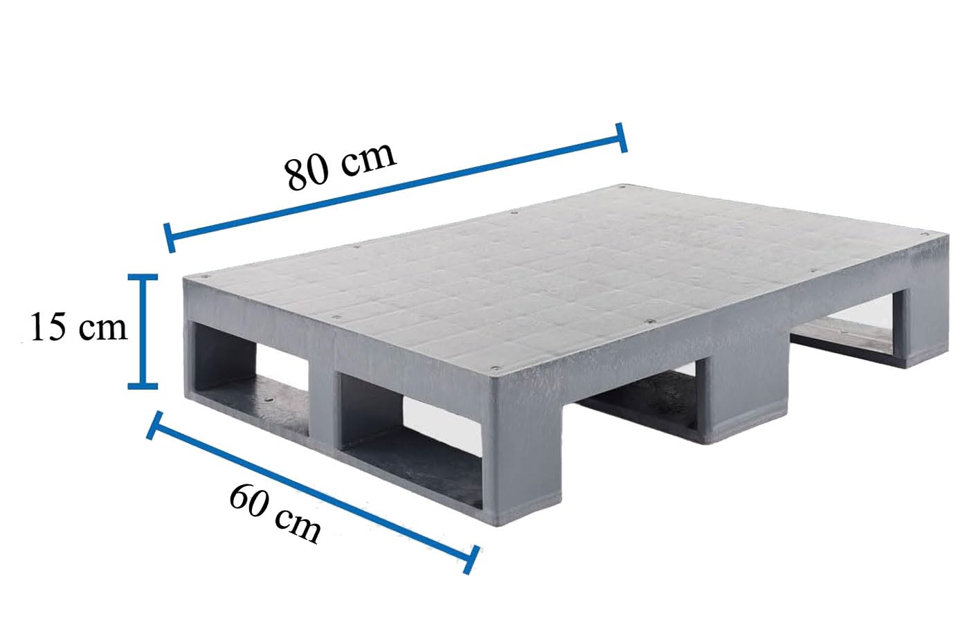 Palet de plástico 80x60x14,5cm, almacenamiento,Pallets, almacén, almacenamiento a prueba de humedad