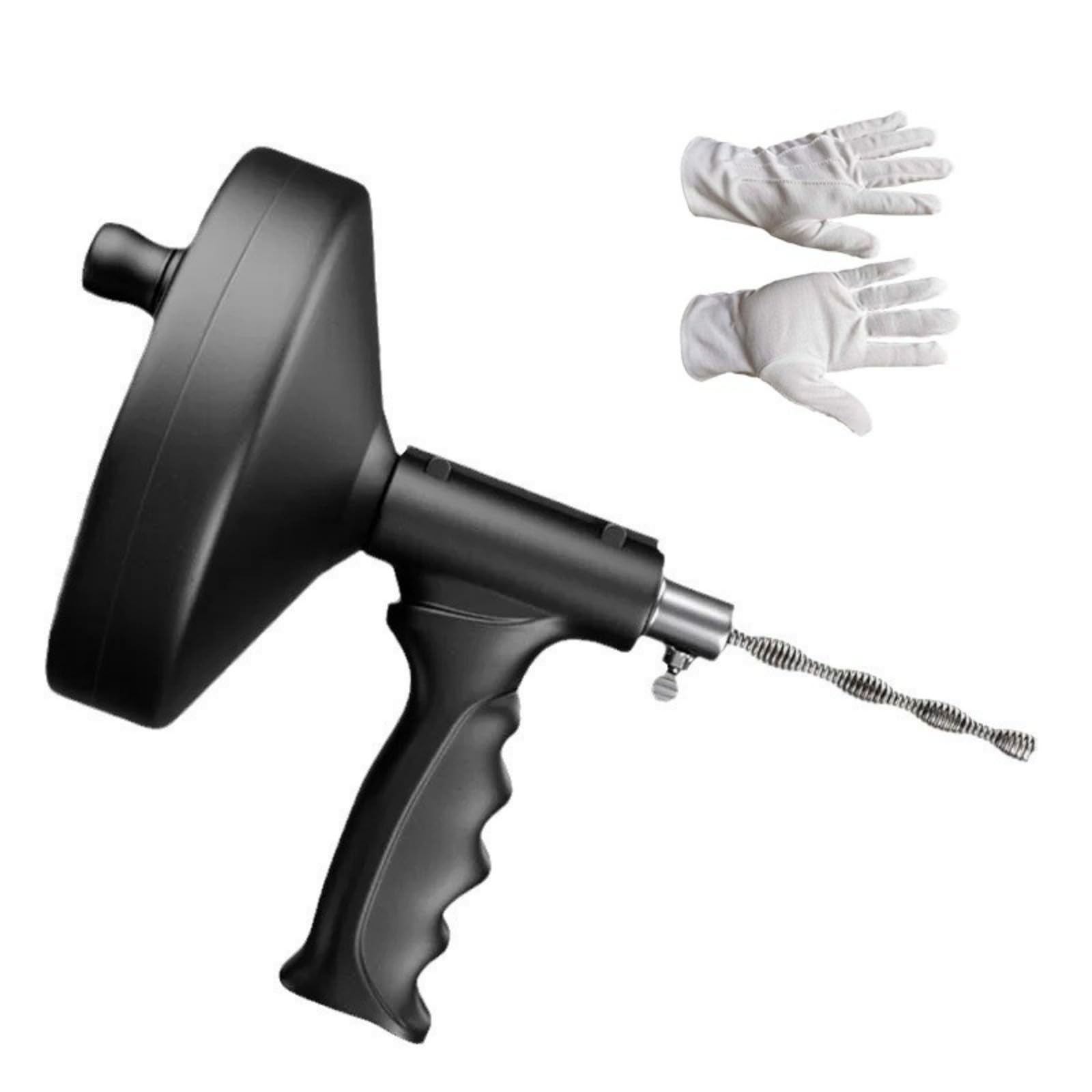 hogtnd Professional Hand Operated Drain Tool with 17 Feet Long Spring Steel Wire to Eliminate Stubborn Blockages Hand Crank Unblocker