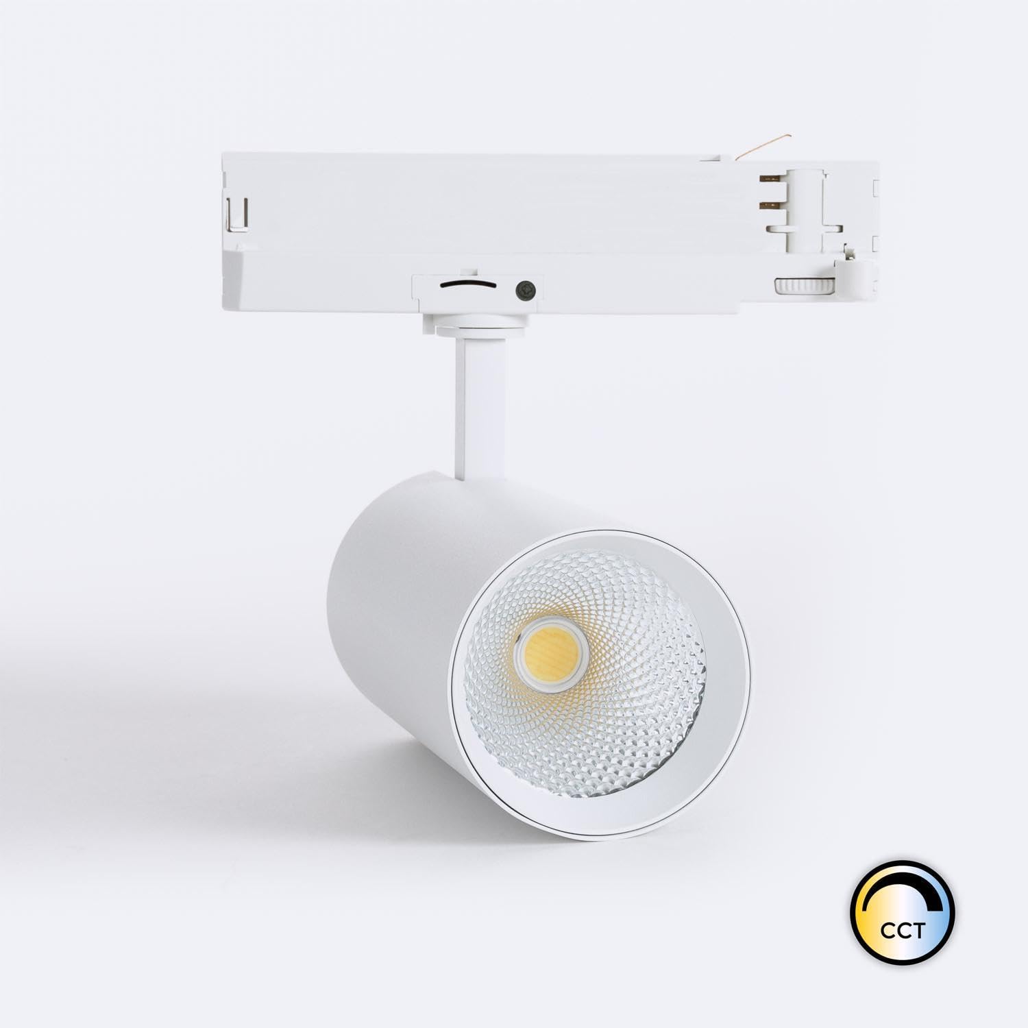 LEDKIA Foco Carril LED Trifásico 40W Carlo CCT Seleccionable Blanco 2700K