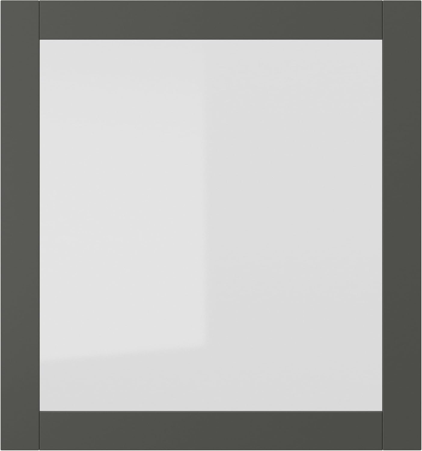 SINDVIK Glass Door, 60x64 cm, Dark Grey/Clear Glass