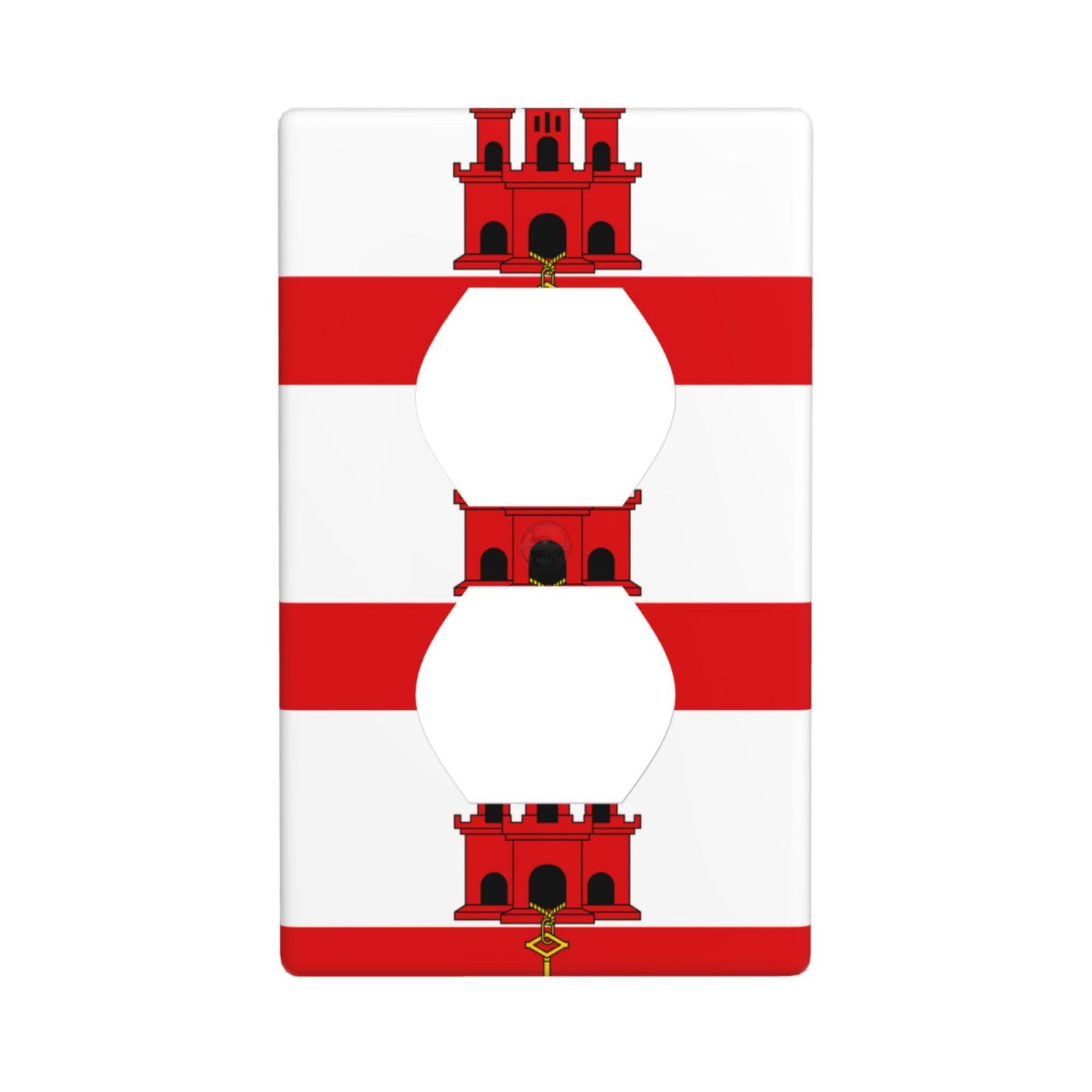 Cntdbu White Flag Of Gibraltar Unbreakable Polycarbonate Switch Plate-1 Gang Screwless Wall Plate For Home Office