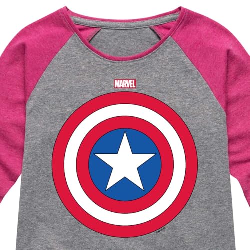 Marvel Captain America - Logo Shield - Toddler and Youth Girls Shirt Tail Raglan3