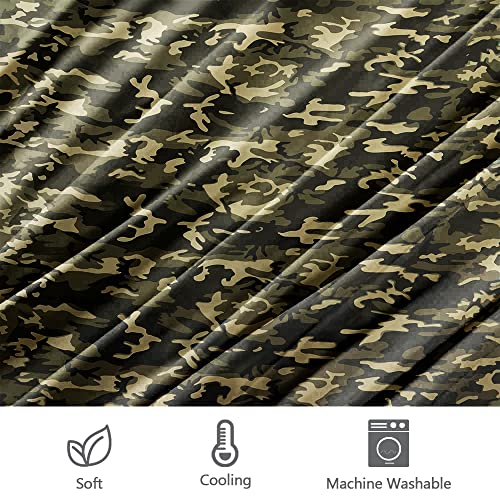 Hommomh Bedding Duvet Cover Set Green Camouflage Print For Man Woman Teen, 1 Duvet Cover With 2 Pillowcases, Easy Care, Twin Size #TOP4
