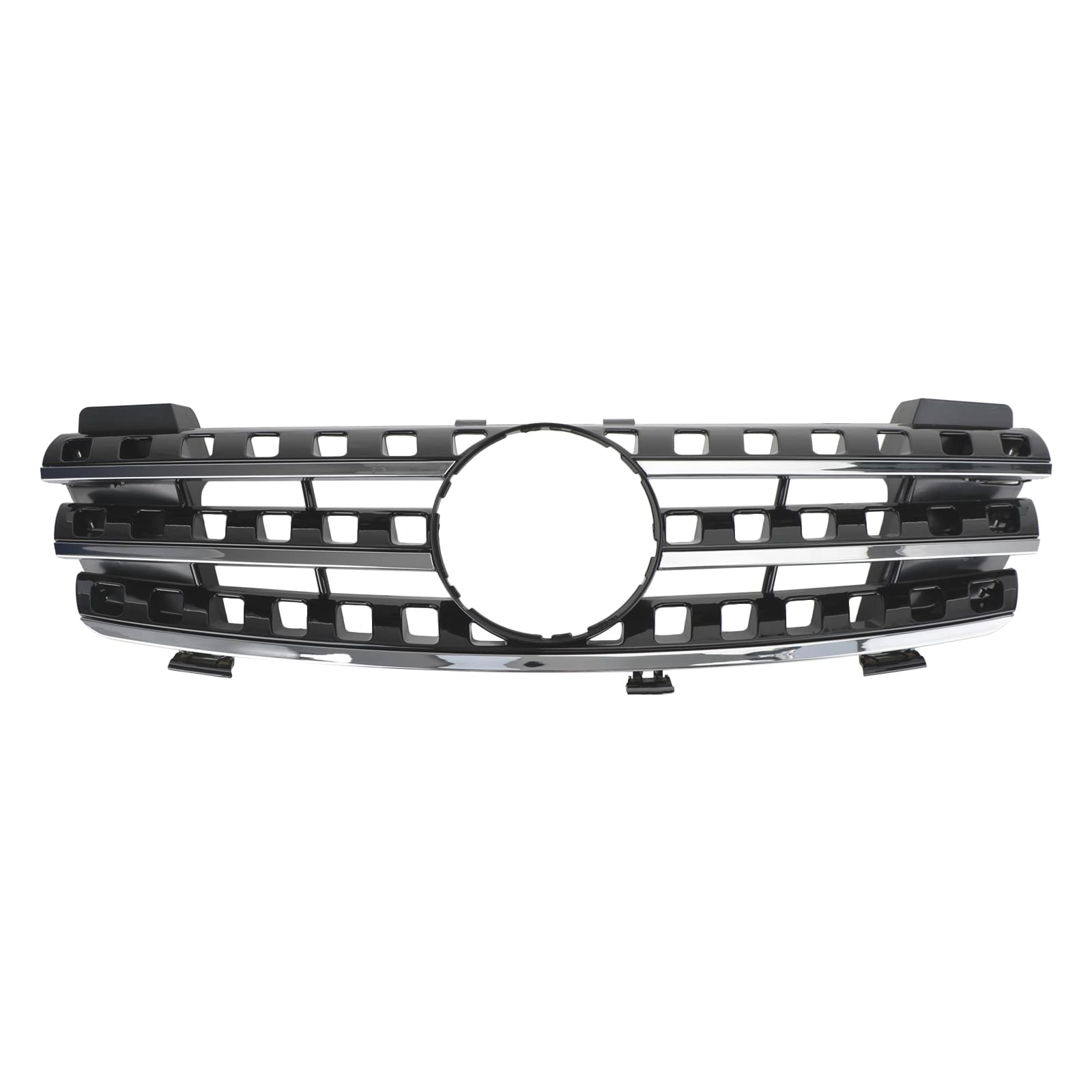 Parrilla del Parachoques Delantero Apto para Mercedes ML-Class W164 2005-2008 Chrome/Black (No Logo)