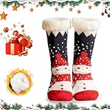 WELLXUNK Calcetines de Navidad, Calcetines de Invierno, Calce-tines de Navidad para Mujeres, Calcetin-es Divertidos, Calcetin-es Antideslizantes, para Regalo Navi-dad para Familiares y Amigos