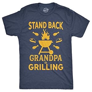 Mens Stand Back Grandpa is Grilling T Shirt Funny Fathers Day BBQ Tee for Guys